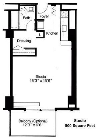 Mansion House Saint Louis Studio Floorplan